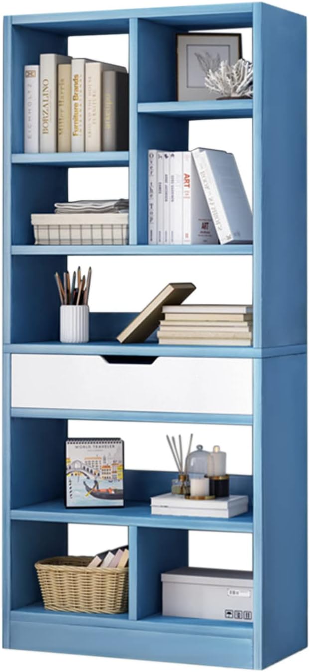 IOTXY Wooden Open Shelf Bookcase - 61" Height Freestanding Display Stora...