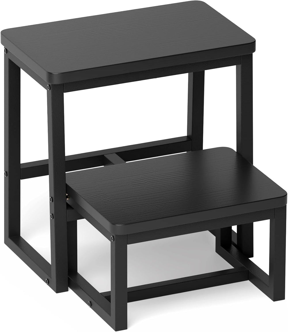 Step Stool for Adults,Holds up to 500Lb,3 in1 Heavy Duty Sturdy Two Step Stoo...