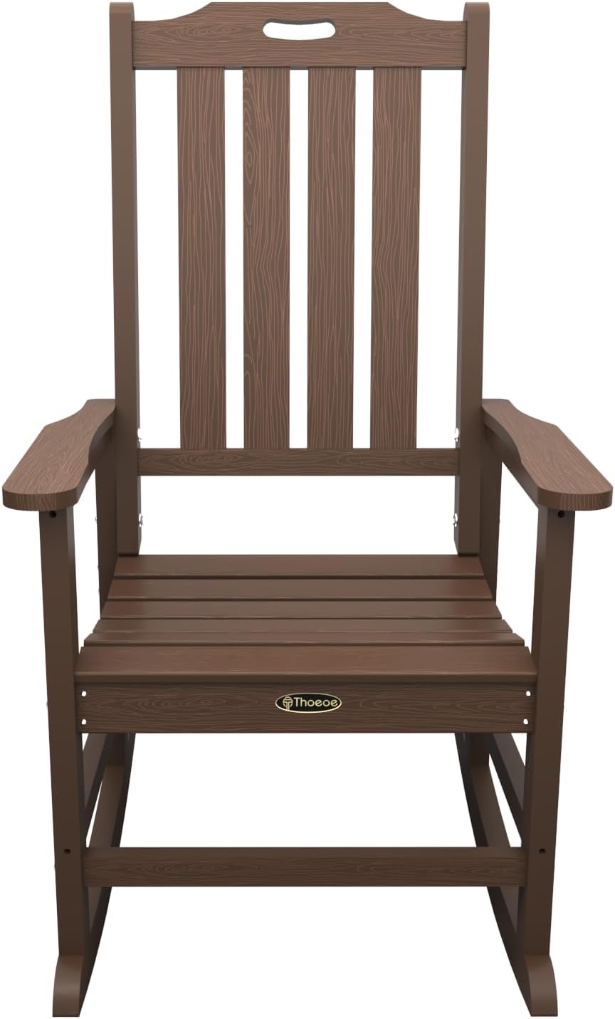 THOEOE Outdoor Rocking Chairs Set of 2, Oversized Patio Rocking Chair | HDPE ...
