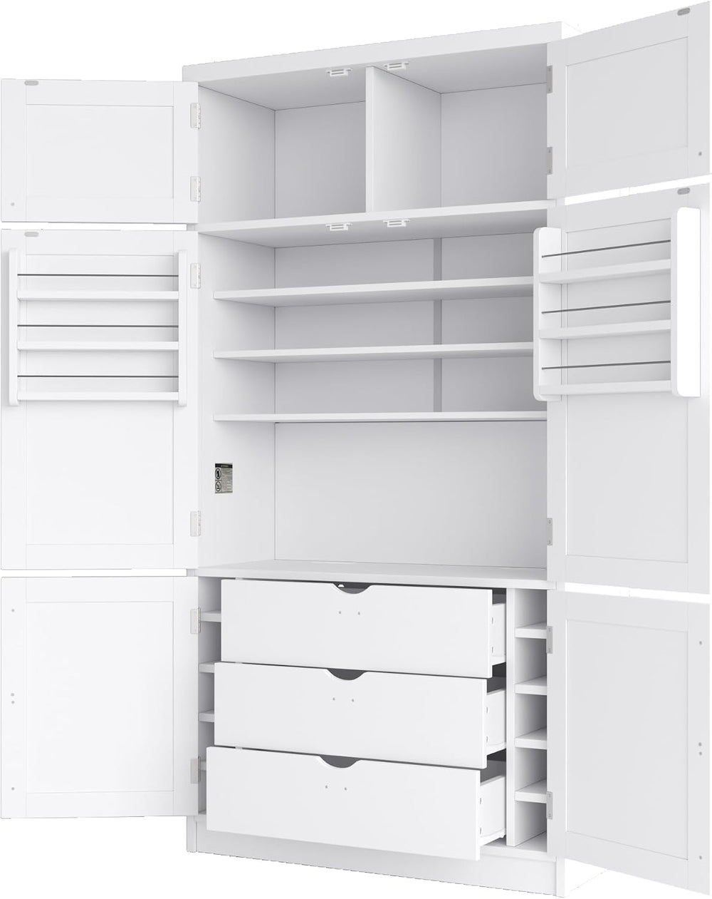 JIJIWANG 80.1'' Modern Kitchen Pantry Storage Cabinet with Adjustable...