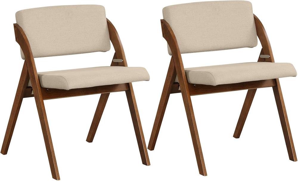 GOFLAME Folding Dining Chairs Set of 2, Upholstered Kitchen Chairs with Padde...