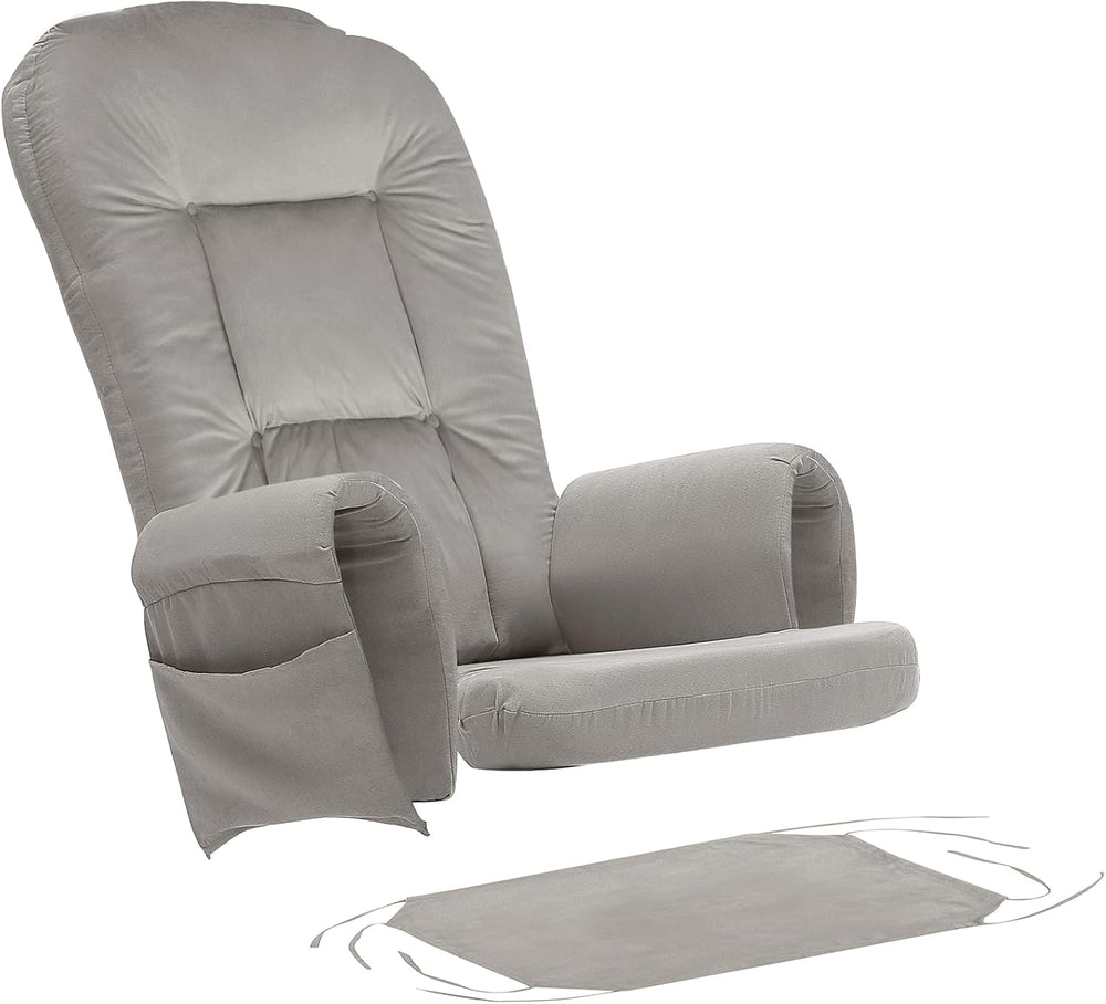 BECHAEO 5PCS Thickened Glider Rocker Replacement Cushions – Velvet, Greige
