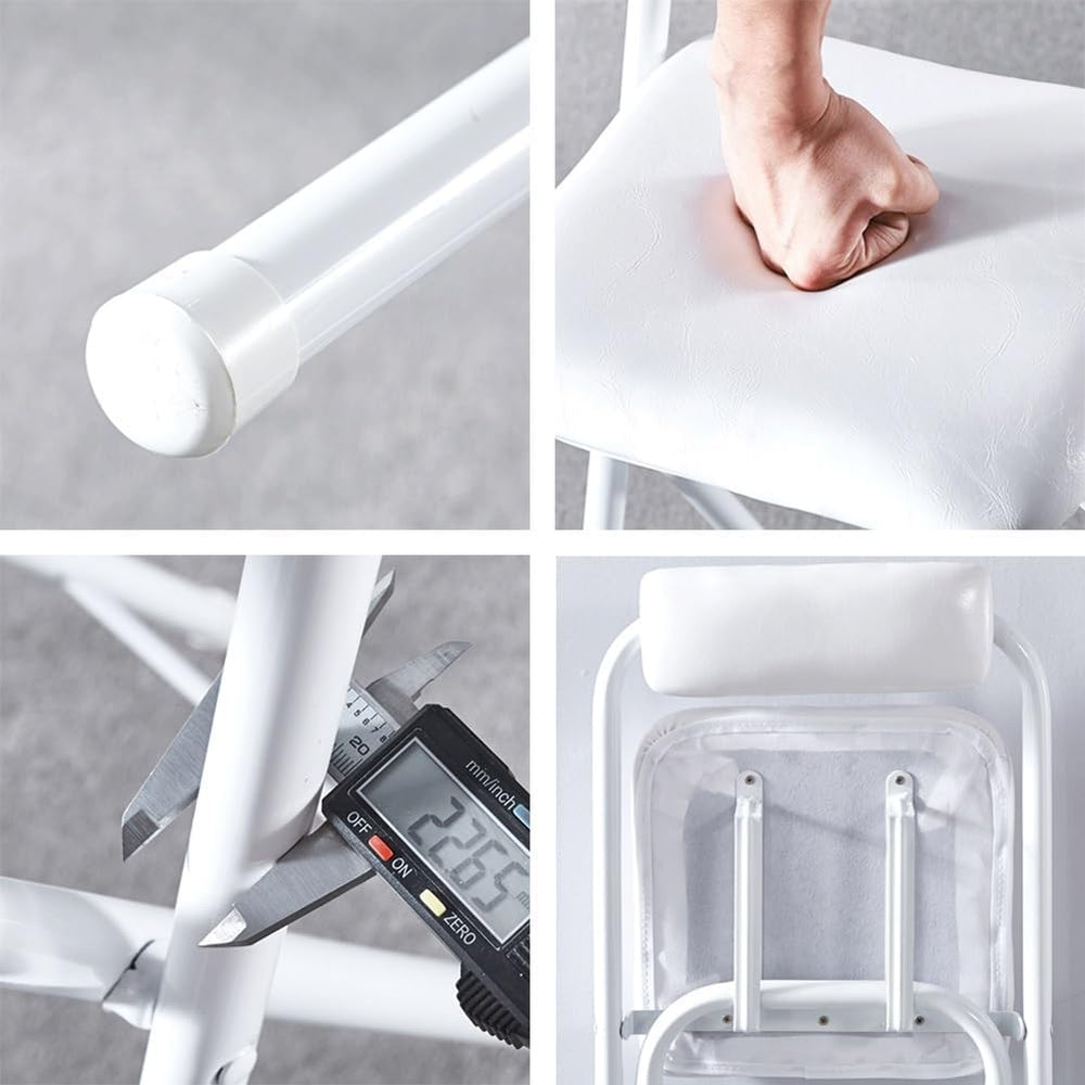 Tall Folding Stool Chair, 22/24/26/28/30 Inch Folding Bar Stool with Backrest...
