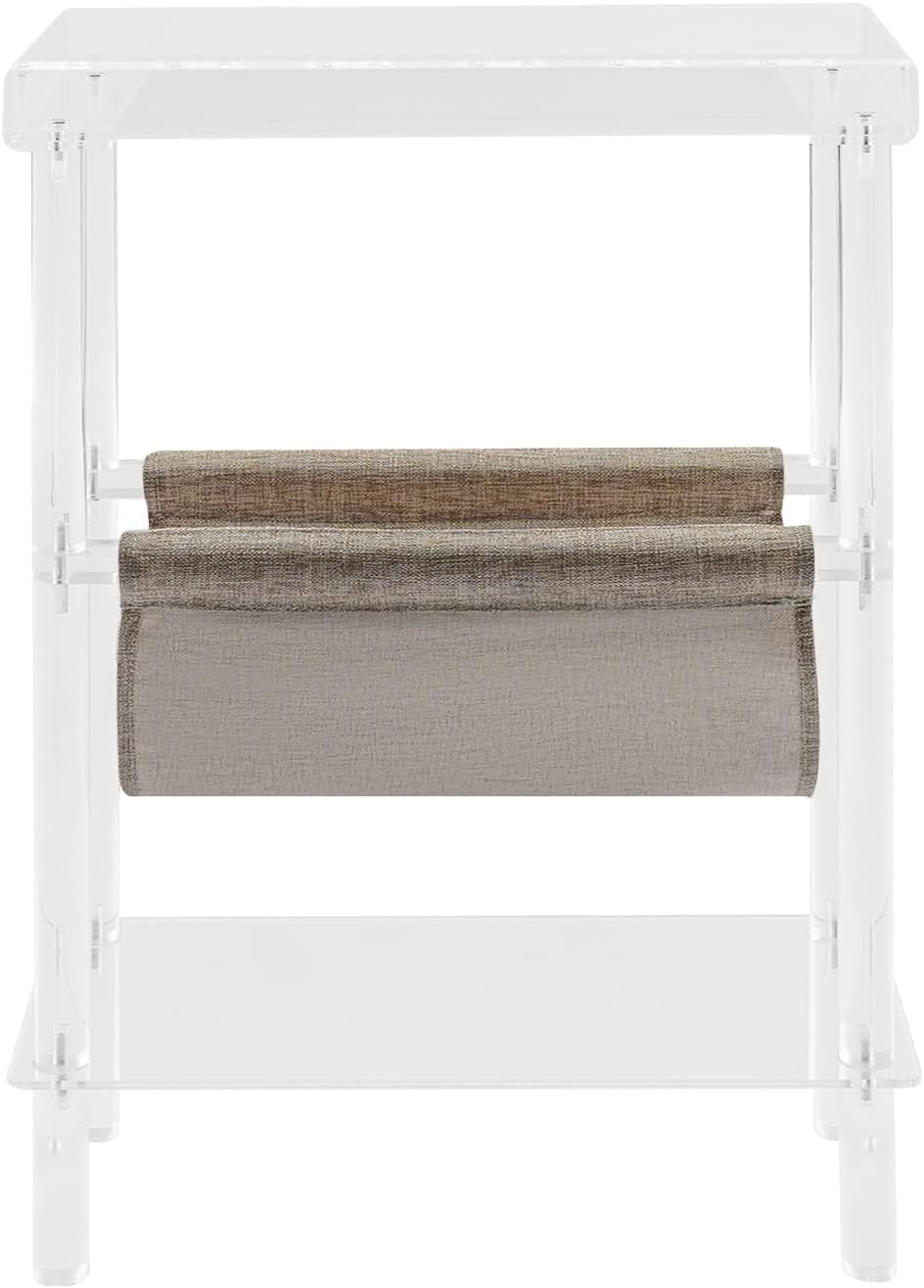 Acrylic Narrow Side Table for Small Spaces, 7" W×23.9" H x 15.7&quo...