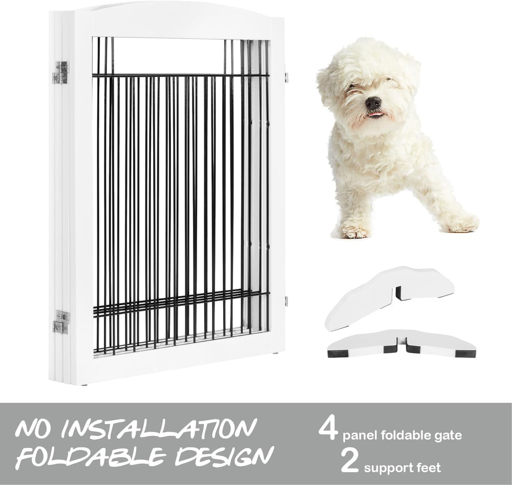 PAWLAND Extra Wide Dog gate for The House, Doorway, Stairs, Dog Fences Indoor...