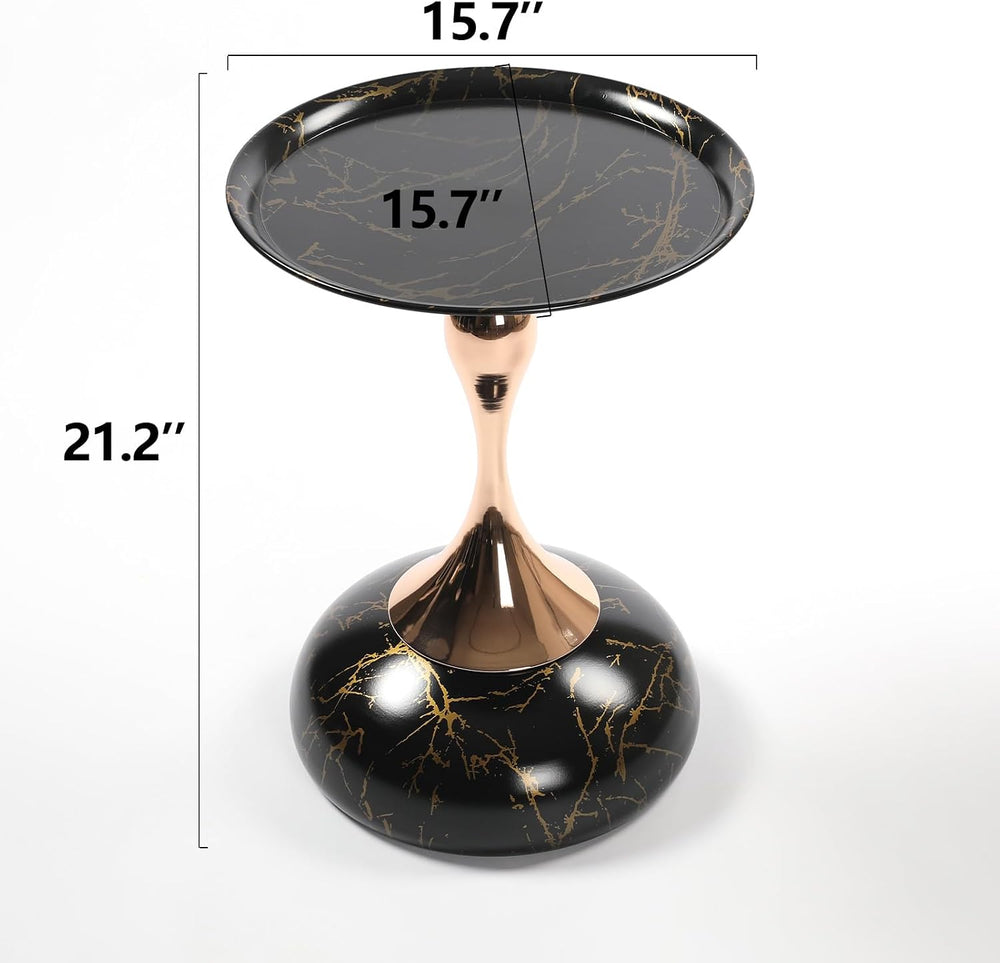 Metal Side Table, Modern Round Side End Table Metal Pedestal Side Table Coffe...