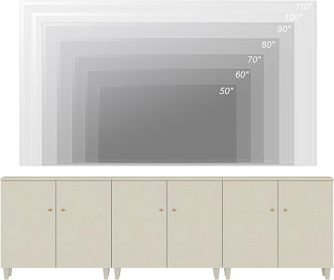 WAMPAT TV Stand Cabinets for 85+ Inches TVs, 3-in-1 Wood Entertainment Center...