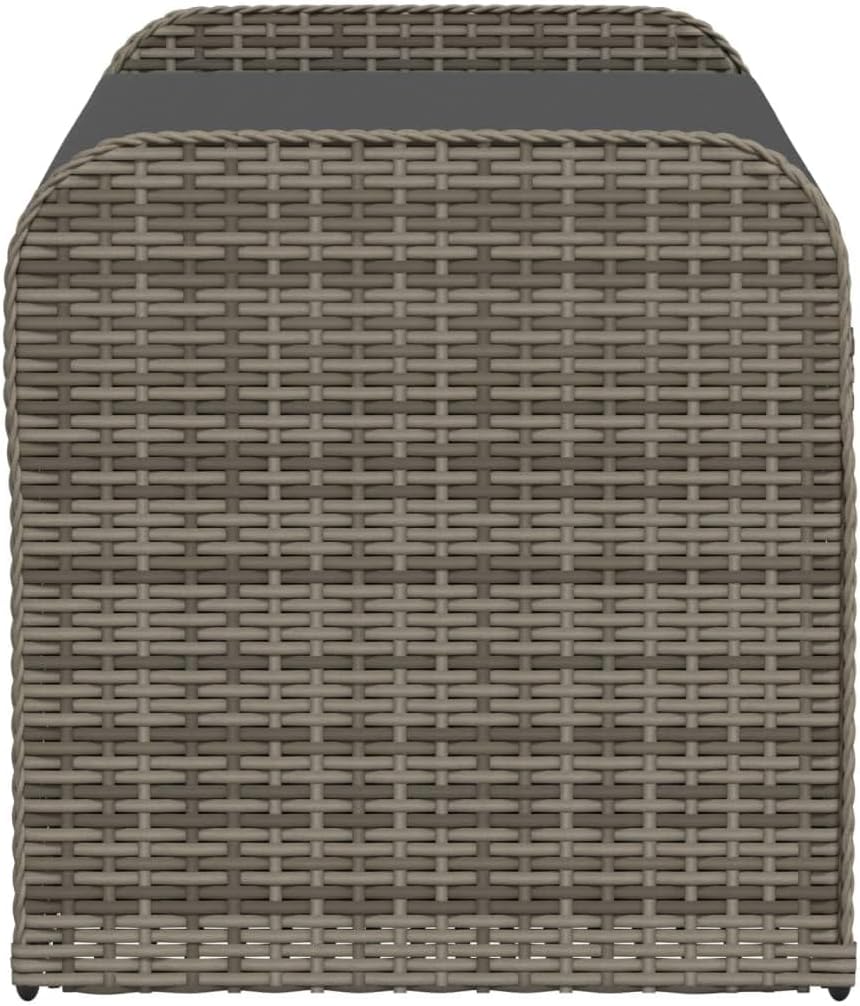 Outdoor Storage Bench with Cushion, 45.3 Inch Patio Deck Box Seat, Weather-Re...