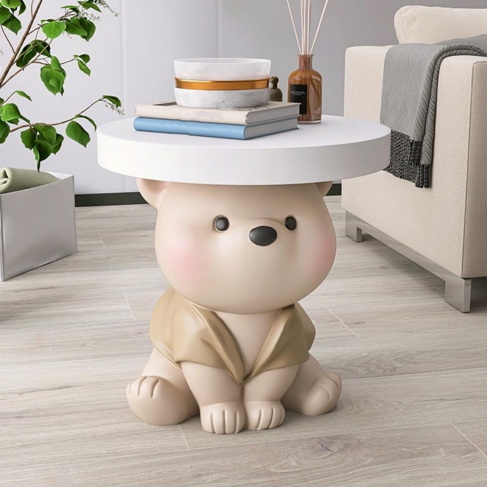 Resin Bear Statue Side Table, Modern and Simple Bear Ornaments, Small Cute Ni...