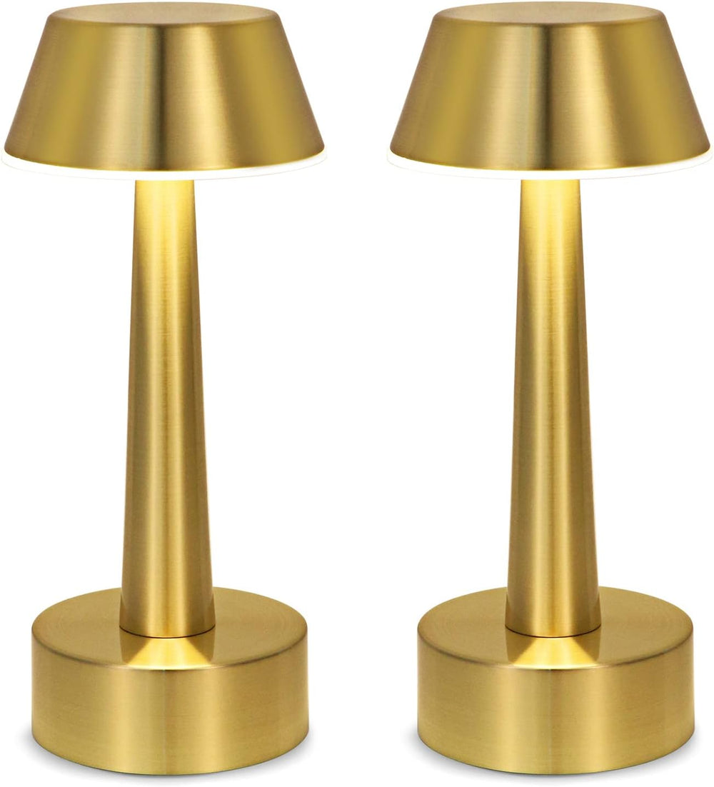 UMEXUS 2 Pack Small Cordless Rechargeable Table Lamp for Restaurant Bar