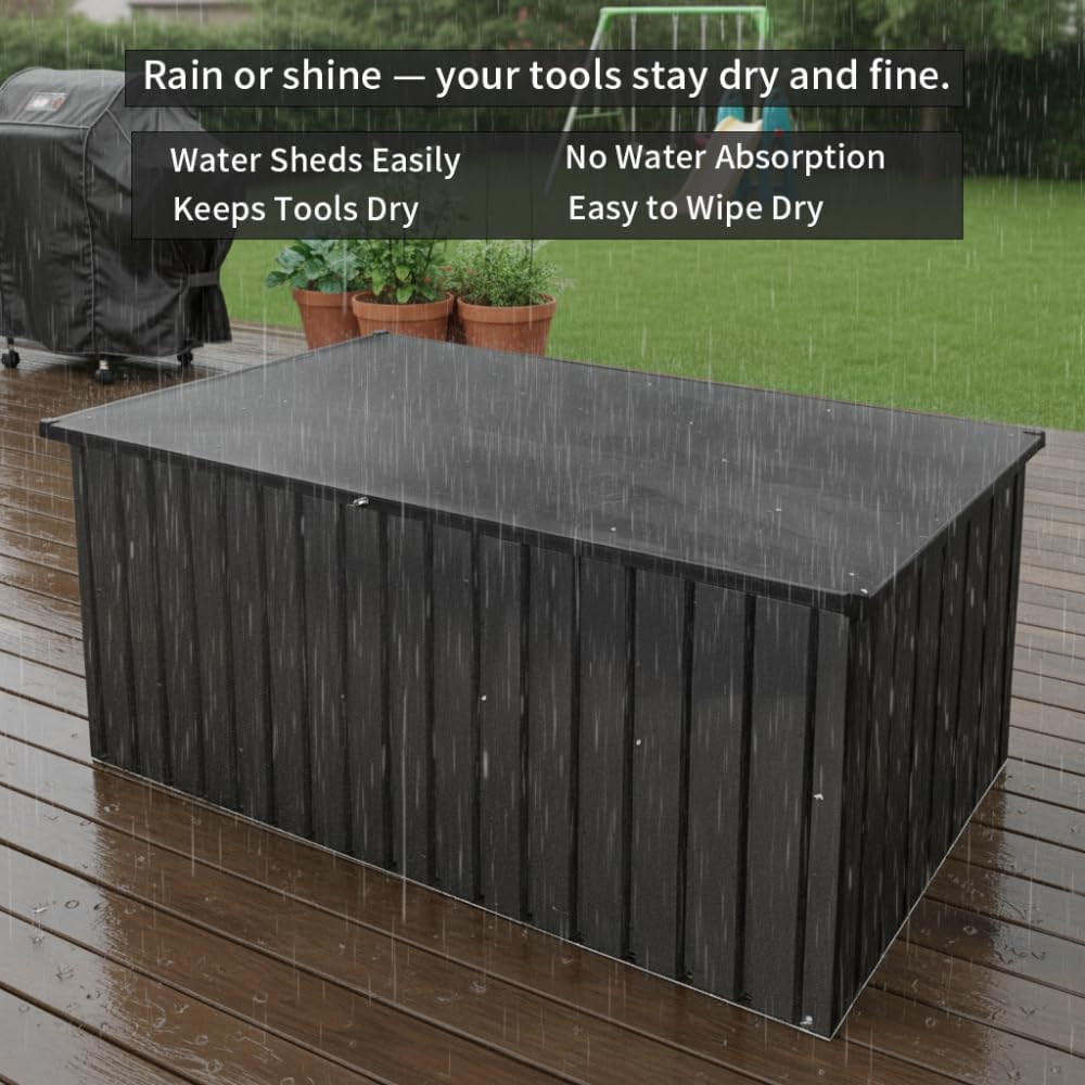 Metal Storage Box for Outdoors, Durable Large Capacity Organizer, Waterproof ...