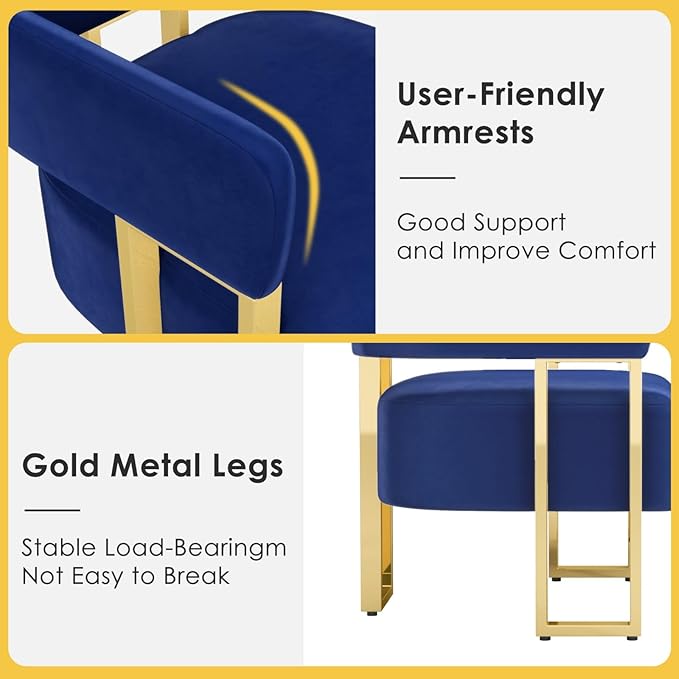 STHOUYN Modern Black Boucle Dining Chairs Set of 4 with Gold Metal Legs, Mid ...