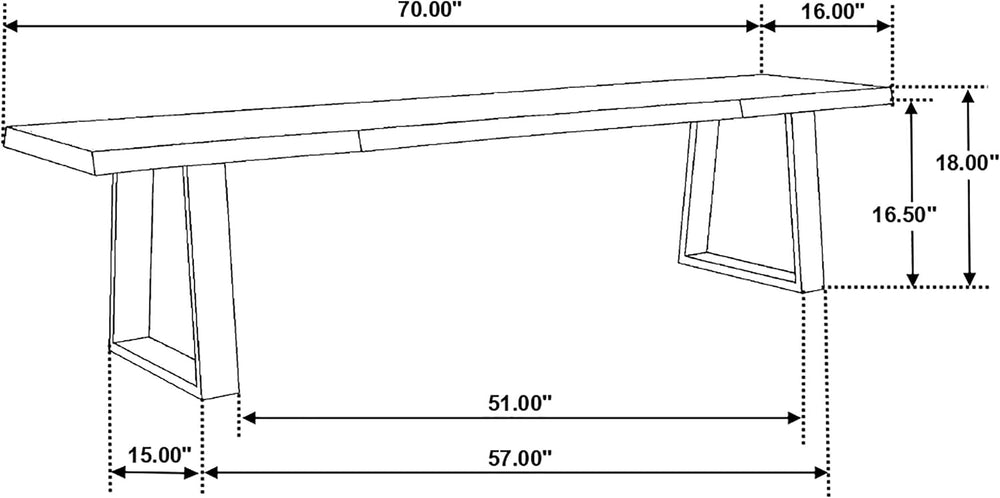 Coaster Home Furnishings - Ditman - 70-Inch Live Edge Wood Dining Bench - Rus...