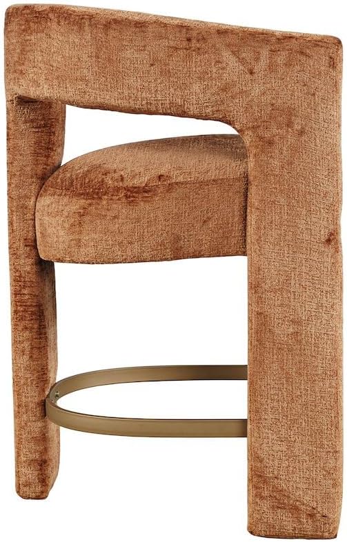 Jofran Gwen Rust Upholstered Counter Stool with Arms – Versatile Barstools – ...
