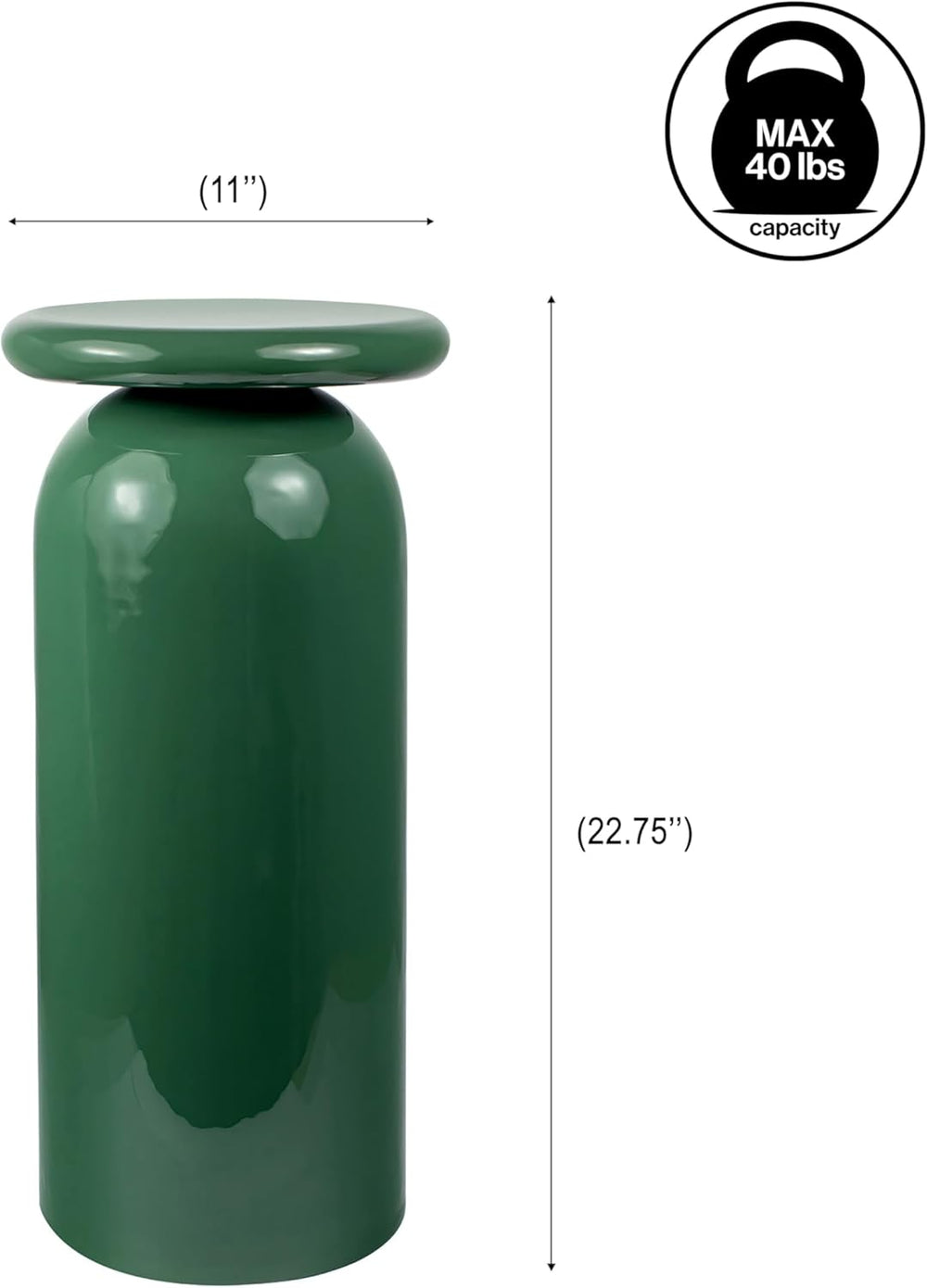 Eyely DNE1008A Elian 22.75" Mid-Century Modern Metal Sleek Cylinder Drin...