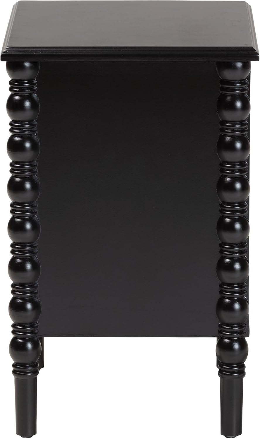 Baxton Studio Malinda Classic Black Wood 2-Drawer End Table with Spindle Legs