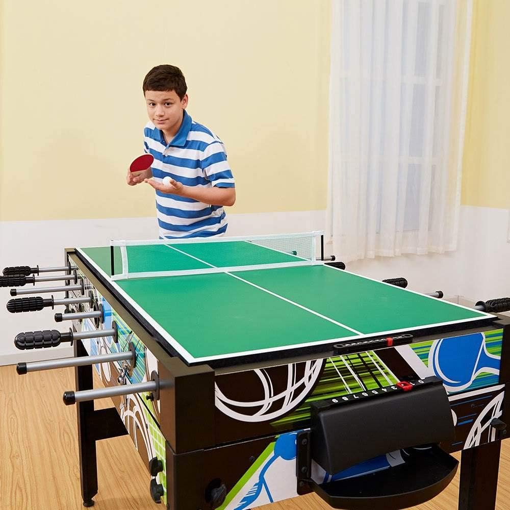 MD Sports 12-in-1 Multi-Game Combo Table with Air Hockey & Foosball, 48-in