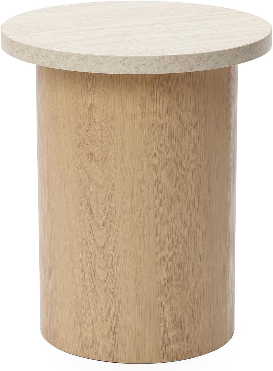 LuxenHome Nesting Coffee Table Set of 2, Modern Round Accent Tables for Small...