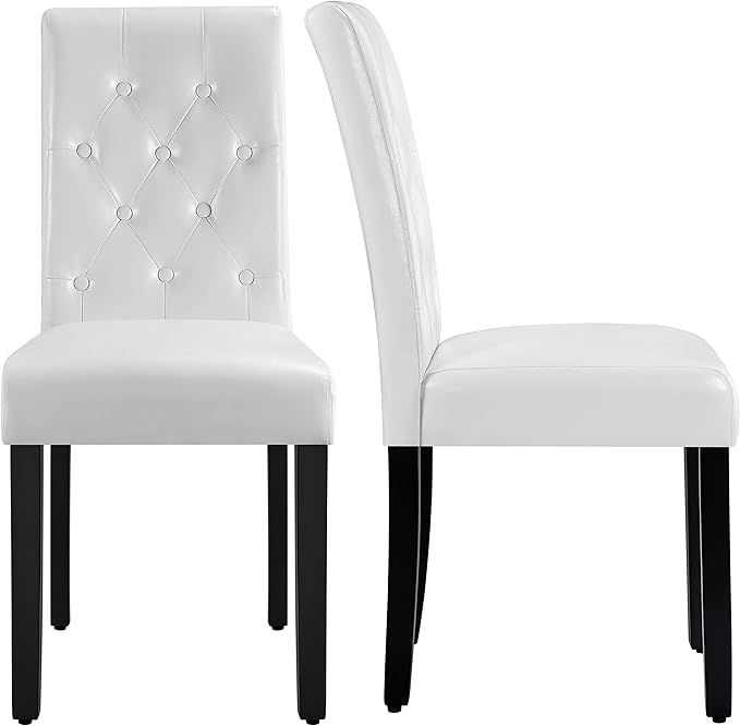 Yaheetech Upholstered Dining Chairs Set of 2 Modern Leather Parsons Kitchen C...