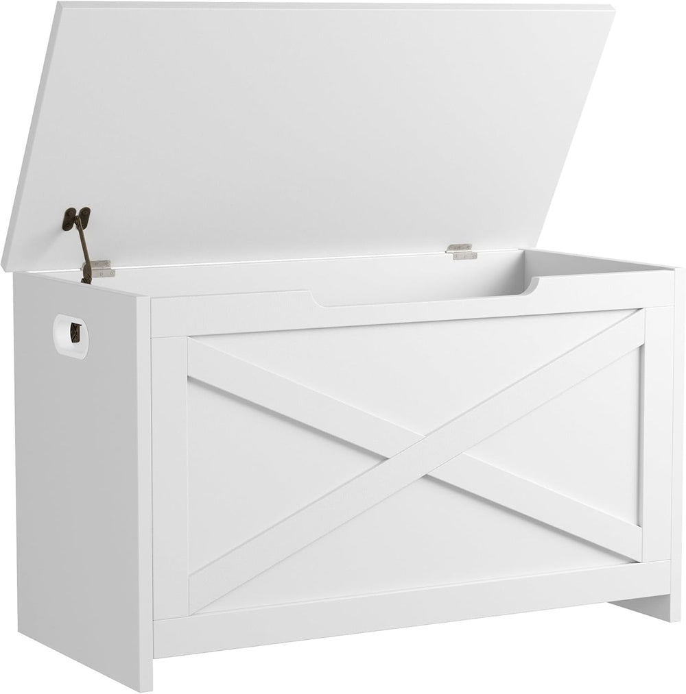 GarveeHome 30 in Storage Chest, Wooden Storage Bench with Safety Hinge, Easy ...