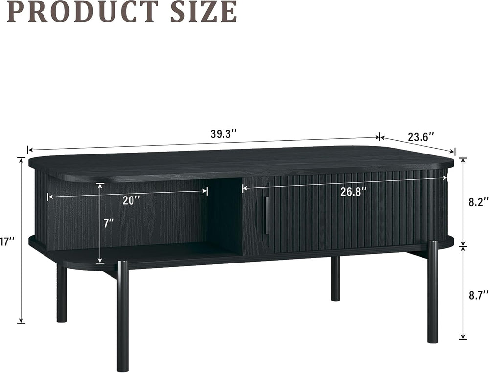 Coffee Table, 39.4" Mid Century Modern Coffee Tables for Living Room, Co...