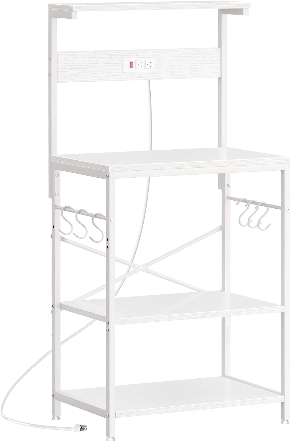 SUPERJARE Kitchen Bakers Rack with Power Outlet, Coffee Bar Table 4 Tiers, Ki...