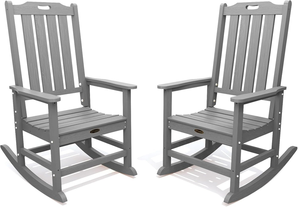THOEOE Outdoor Rocking Chairs Set of 2, Oversized Patio Rocking Chair | HDPE ...