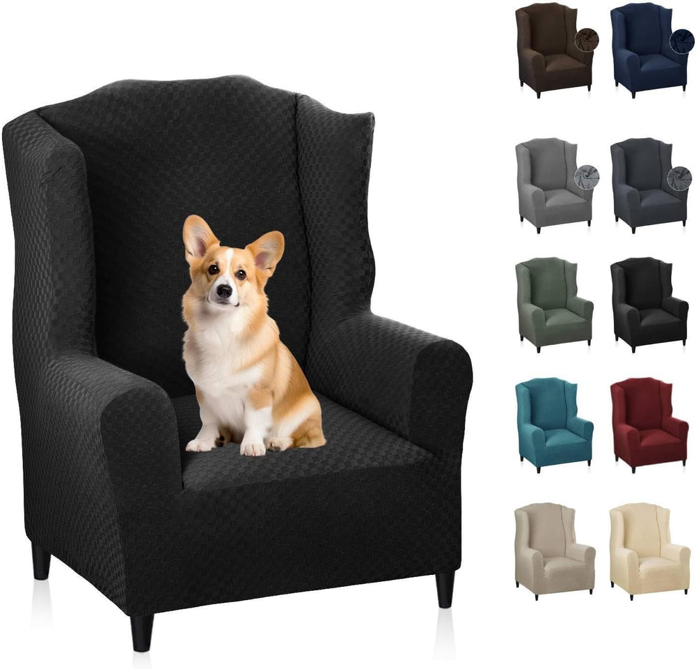 MAXIJIN Wingback Chair Covers 1-Piece Stretch Wing Chair Covers Soft Thick Wi...