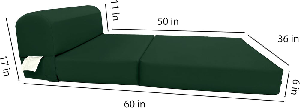 D&D Futon Furniture Sleeper Chair Folding Foam Bed, Portable Studio Guest...