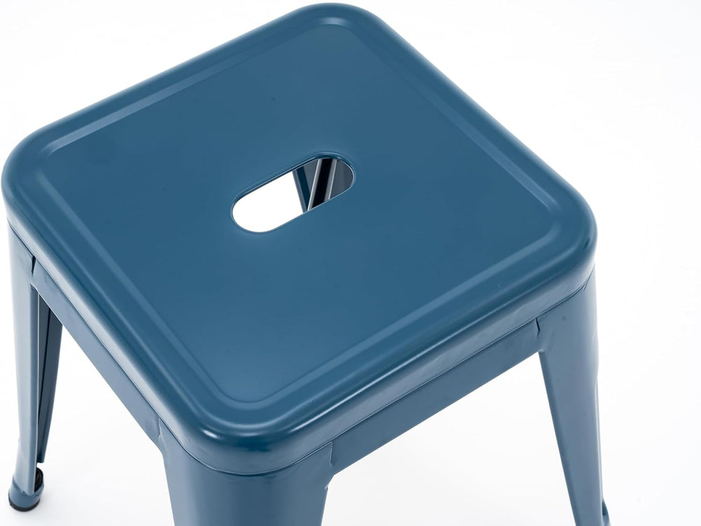 18'' Industrial Metal Stools Set of 2, Stackable Indoor Outdoor, Deep...