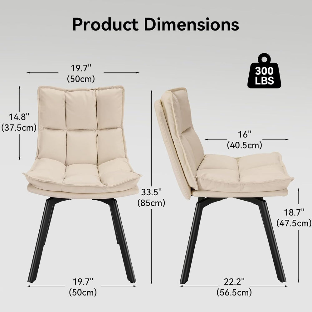 Susalt Swivel Dining Chairs Set of 4, Upholstered Dining Room Chairs, Leather...