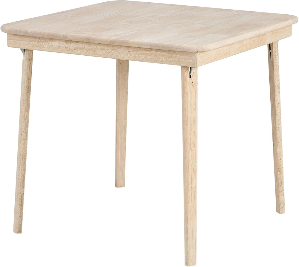 Stakmore Straight Edge Solid Wood Folding Card Table, Unfinished