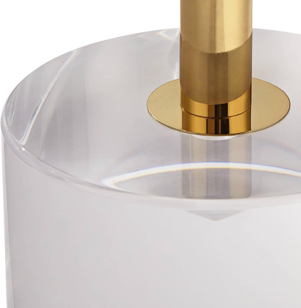 Studio 55D Callie 14" Wide Gold and Clear Acrylic Round Side Table