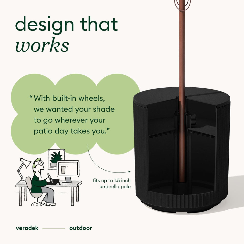 Veradek Umbrella Side Table - Outdoor Patio Table with Umbrella Hole | Durabl...