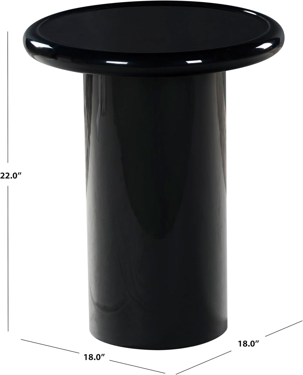 SAFAVIEH Couture Collection - Lolita Black Concrete Accent Table, Modern Roun...