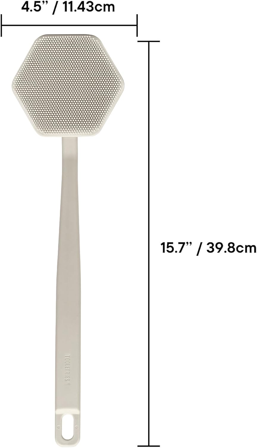 TOOLETRIES Silicone Back Scrubber for Shower, Body Brush - Sand