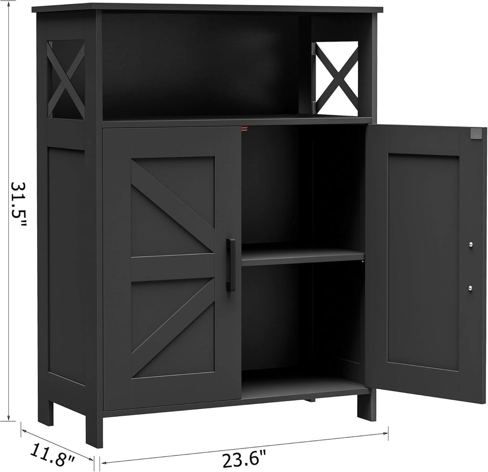 Homhedy Farmhouse Bathroom Storage Cabinet with Doors, Small Floor Cabinet