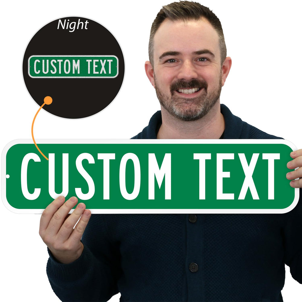 SmartSign Customize Your Own Green Street Sign | 6" x 24" 3M EG Ref...