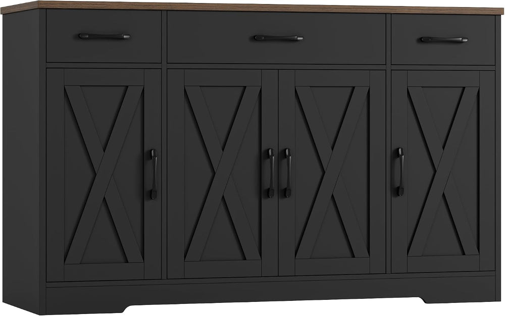 HOSTACK Kitchen Buffet Sideboard Storage Cabinet, Coffee Bar Cabinet, Black