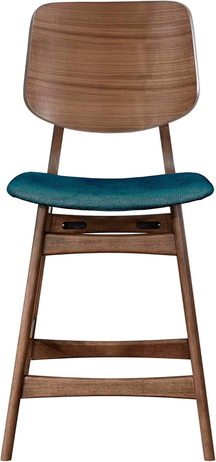 New Classic Furniture Oscar 5-Piece Wood Counter Table Set in Teal