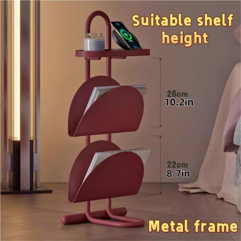 Stylish Iron Multi-Functional Side Table, End Table with Stable Base, Small N...