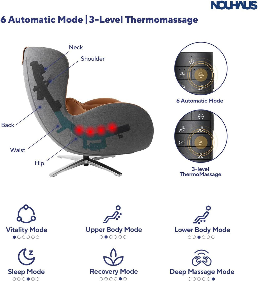 NOUHAUS Heated Classic Massage Chair Full Body and Spot Massaging Recliner wi...
