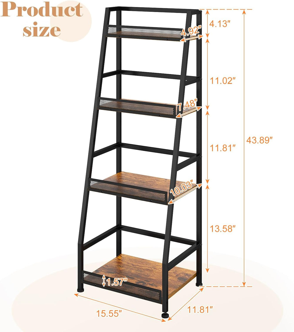 4-Tier Trapezoid Liquor Stand for Home Bar, Stepped Wine Rack Freestanding Fl...