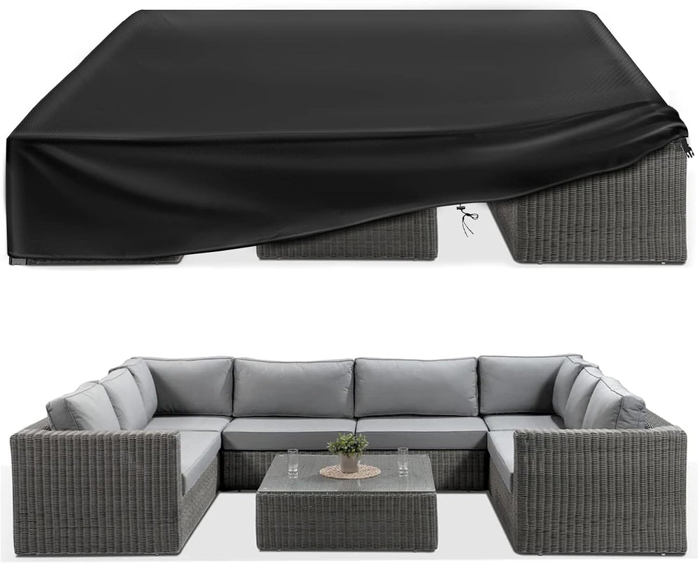 ESSORT Extra Large Patio Furniture Cover, 124x63x29 inch Heavy Duty Waterproo...