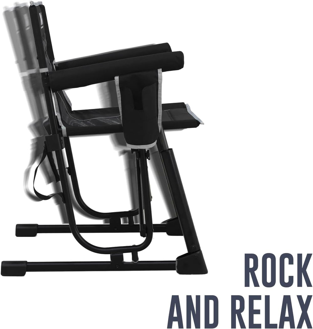 Go-Flow Compact Rocking Camping Chair,Durable Armrests,Drink Holder & Com...