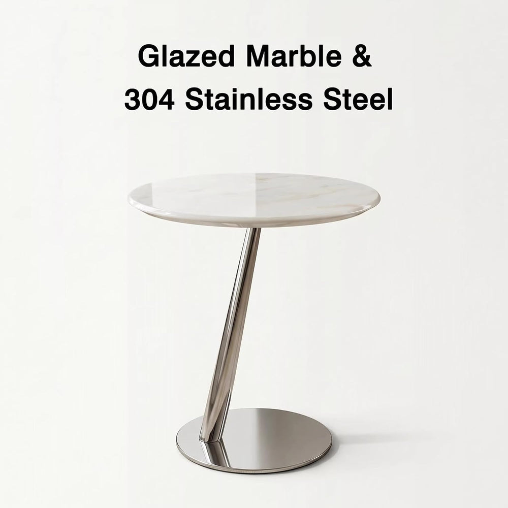 Round Marble Side Table – Modern Minimalist & Luxe Style – Suitable for L...
