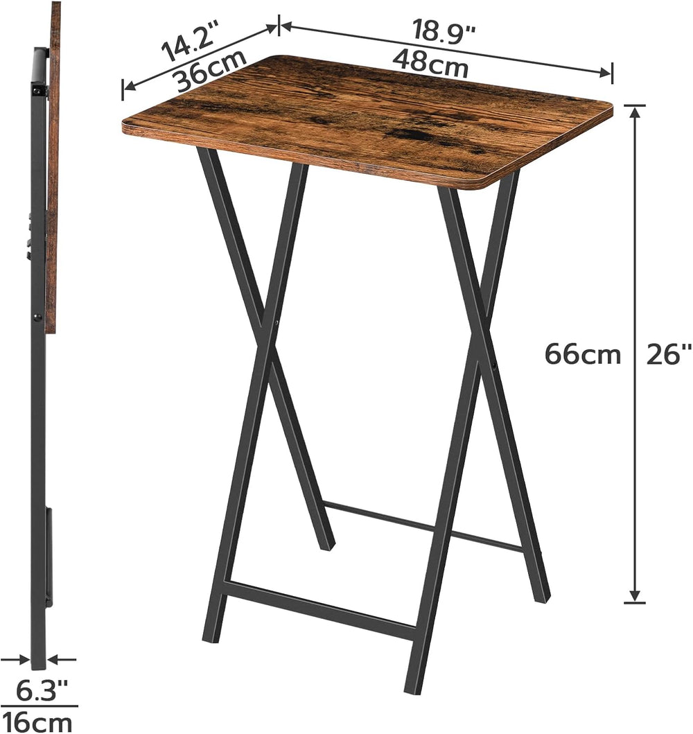 HOOBRO Portable TV Trays Set of 2, Folding TV Dinner Tables, TV Tray Tables f...