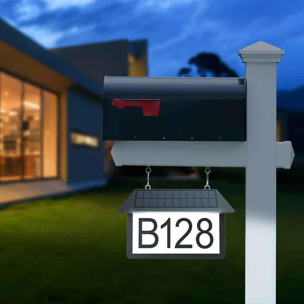 Solar Address Sign, House Numbers Sign for Outside 3 Color Temperature, High ...