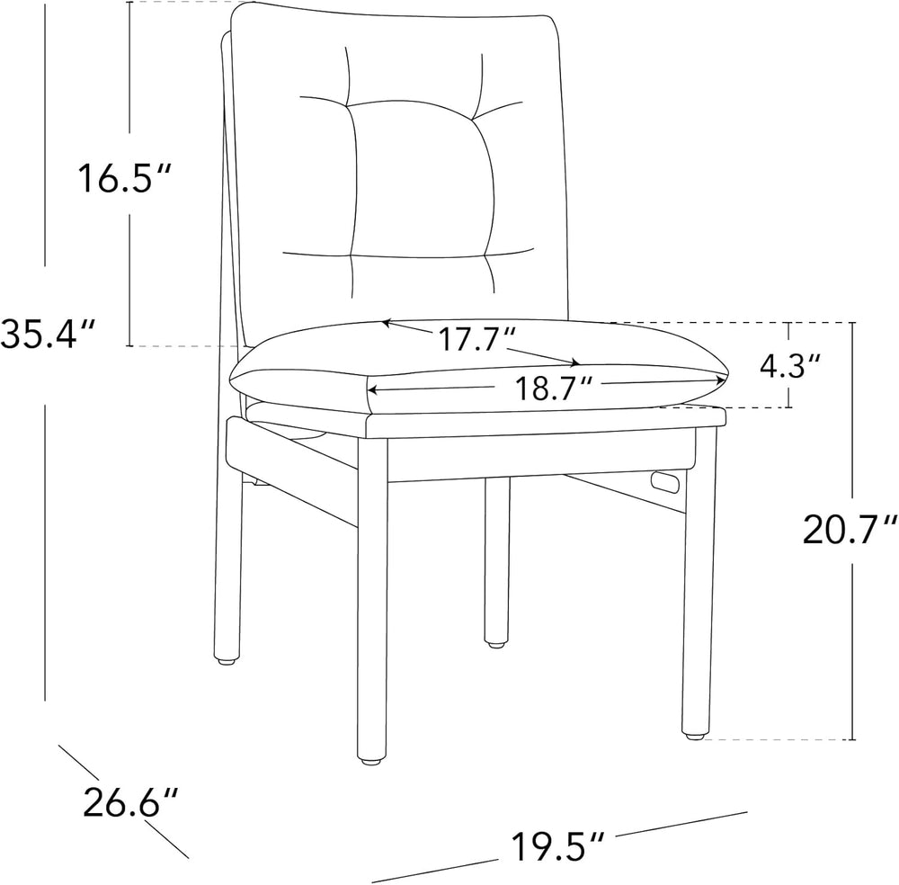 CHITA Dining Chairs Set of 2, Mid Century Modern Upholstered Kitchen Chairs w...