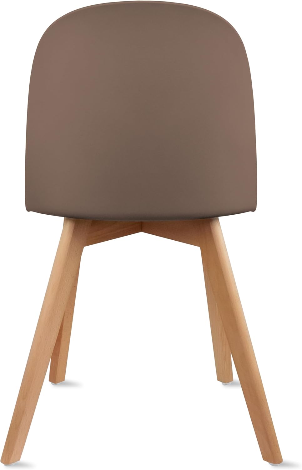 2xhome Modern Armless Dining Chair | Plastic Shell with PU Leather Cushion Pa...